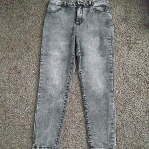 gray straight leg jeans